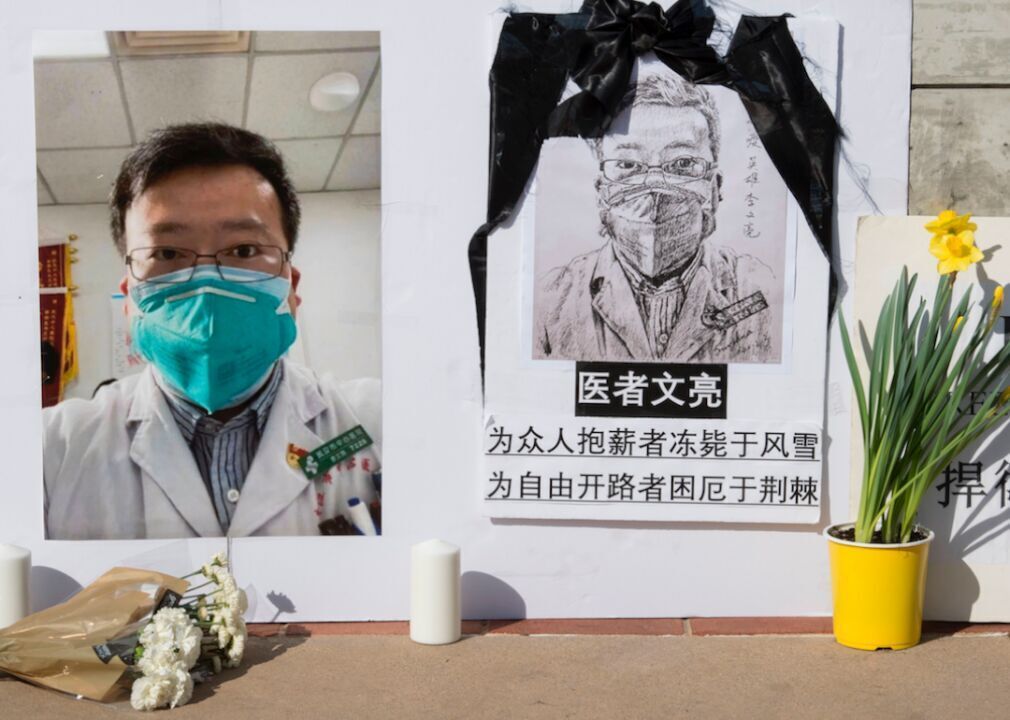 A memorial for coronavirus whistleblower Dr. Li Wenliang